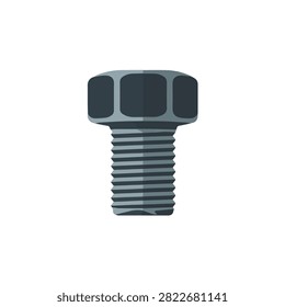 Industrial Steel Hex Bolt Vector Illustration Isolated on White Background for Hardware Design