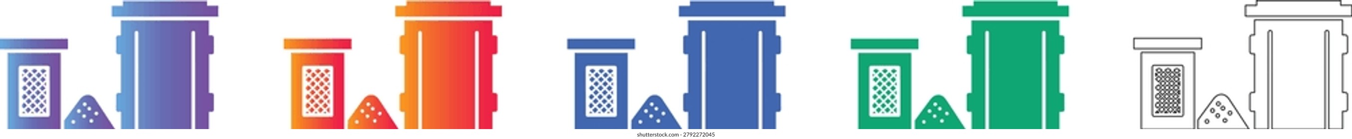 Industrial Storage Container and Silo Icon Set vol 1806