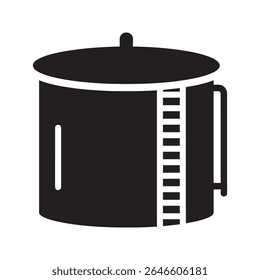 Industrial storage tank glyph icon for oil gas and chemical liquid containment silo vector graphic design of a large container vector solid glyph icon