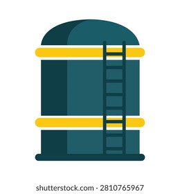 Industrial storage tank illustration representing petroleum reserves, refinery infrastructure, fuel facilities, energy production, warehouse logistics, manufacturing operations, and commercial industrial design applications.