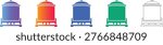 Industrial Storage Tank Vector Icon Set vol 1686