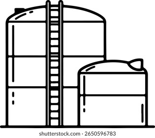 Industrial Storage Tanks Design and Construction Illustration Vector