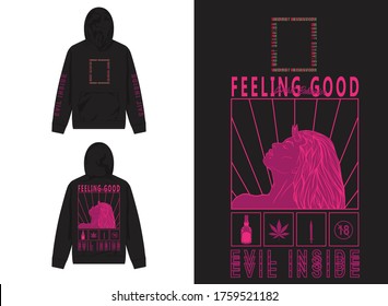 Industrial Street Wear Hoodie Feeling Good