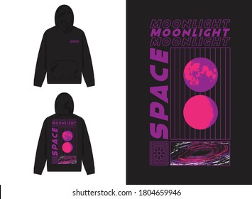 Industrial Street Wear Hoodie
Moon Illustration. Space And Moon Light