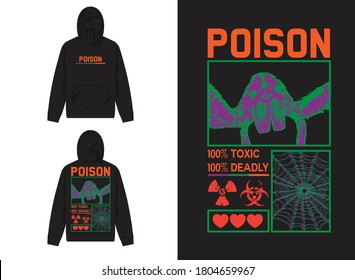 Industrial Street Wear Hoodie
Spider Illustration. Poison