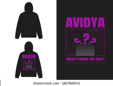 Industrial Streetwear Hoodie, Avidya, Illustration of Mystery Box
