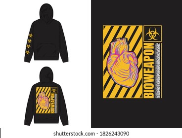 Industrial Streetwear Hoodie
Bioweapon Heart Attack