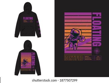 Industrial Streetwear Hoodie, Identified Object Floating, Illustration of Floating Man