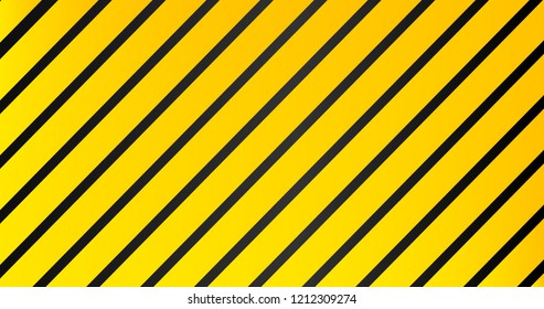 Industrial striped warning yellow black pattern vector background.