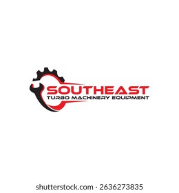 Industrial supplies logo featuring gears, tools, and factory silhouettes, perfect for manufacturing, construction, and hardware companies. Bold, professional, and trustworthy design.

