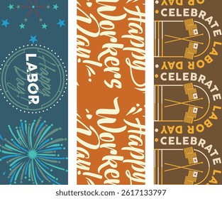 Industrial Symbol Pattern Design for 1st May Textile Projects


