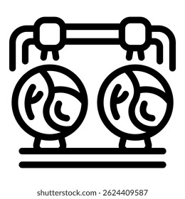 Industrial system is purifying polluted earth with pipes and filters, concept of ecology and environment protection