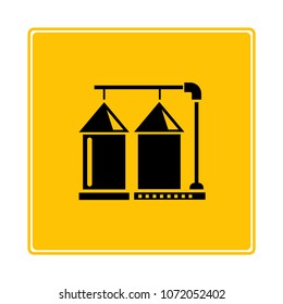 industrial tank icon in yellow background