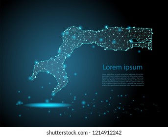 Industrial technology concept with polygonal robotic arm vector illustration