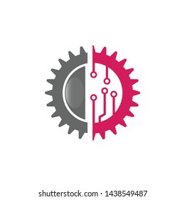 Industrial technology logo design vector illustration