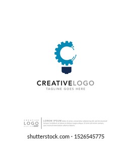 Industrial technology template logo vector