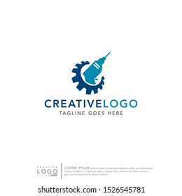 Industrial technology template logo vector