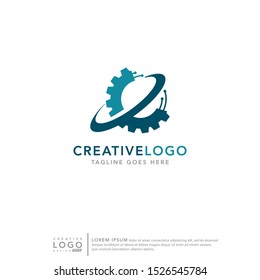 Industrial technology template logo vector