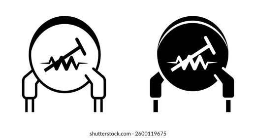 Industrial thermistor icon simple vector. Electric circuit. Central computer