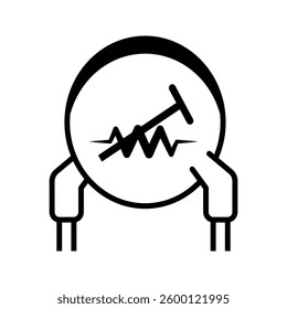 Industrial thermistor icon simple vector. Electric circuit. Central computer