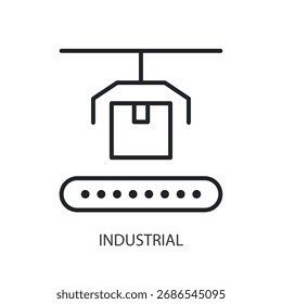 Industrial thin line vector icons.