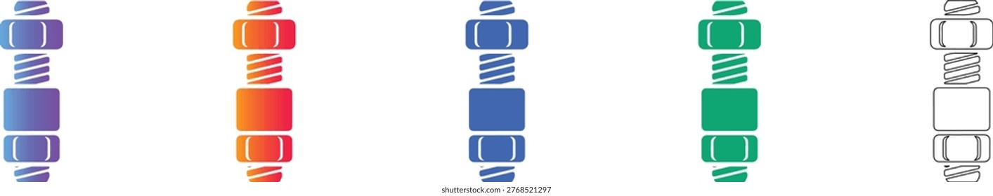 Industrial Threaded Bolt Stud Vector Icon Collection vol 1565