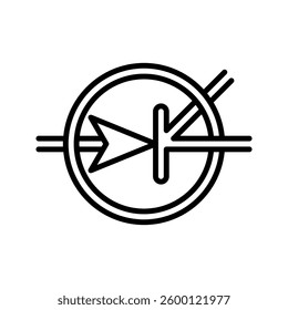 Industrial thyristor icon simple vector. Electric circuit. Central computer
