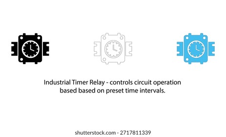 Ícone de relé de temporizador industrial para controle de operação de circuito