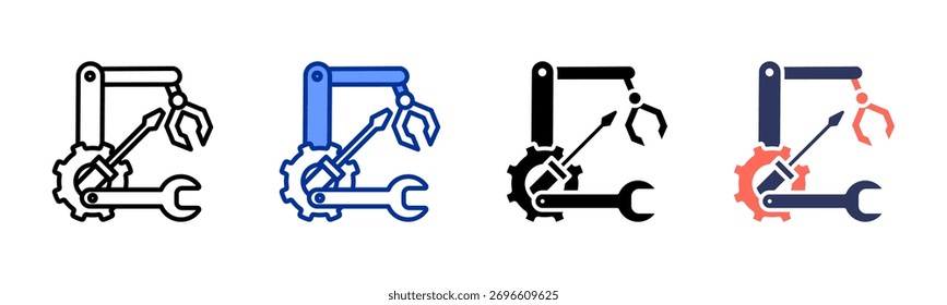 Industrial Herramientas icon sheet colección de estilos múltiples