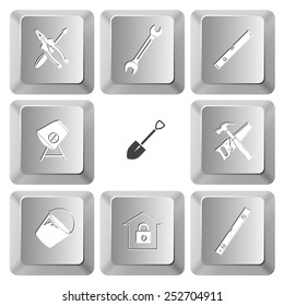 Industrial tools set. Vector set computer keys.