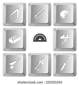 Industrial tools set. Vector set computer keys.