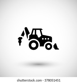 Industrial tractor icon