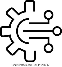 Design de ícone de linha de transição industrial, infográfico em estilo de contorno mínimo, transformar, tecnologia, ícone de transformação isolado no fundo transparente. sinal de vetor, símbolo para web e móvel.