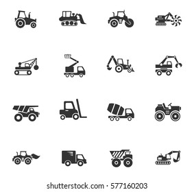 Vektorsymbole für den industriellen Transport für die Benutzeroberfläche