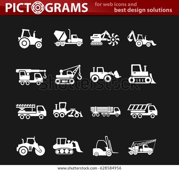 industrial transport vector icons for user\
interface design