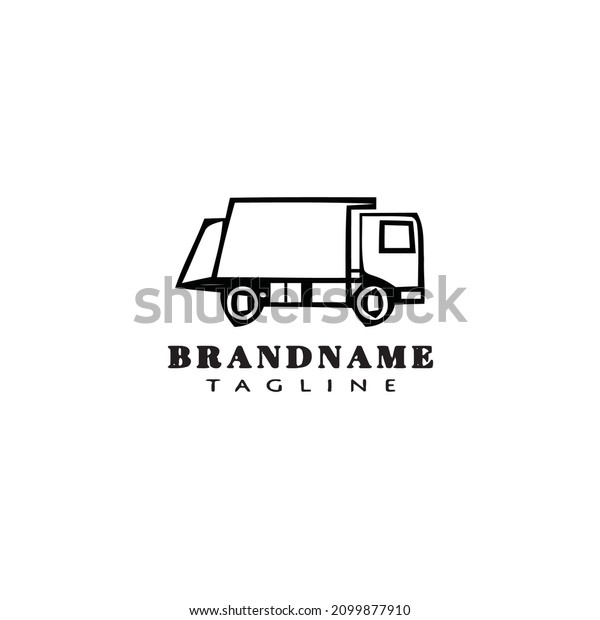industrial transportation logo\
cartoon icon design template black modern isolated vector\
flat