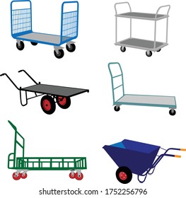 Industrial trolley for transporting goods