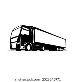 Industrial truck car silhouette vector only