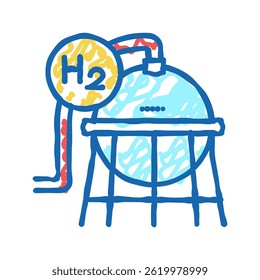 industrial use hydrogen doodle icon sketch vector. industrial use hydrogen sign. isolated symbol illustration