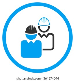 Industrial Users vector icon. Style is bicolor flat symbol, blue and gray colors, rounded angles, white background.