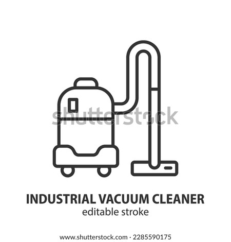 Industrial vacuum cleaner line icon. Vector illustration. Editable stroke.