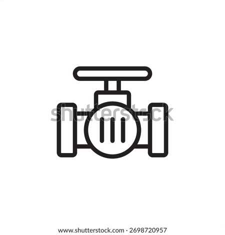 Industrial valve icon symbolizing fluid flow control and regulation, representing modern process automation, specialized piping systems, and industrial fluid dynamics infrastructure.