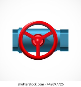 Industrial valve isolated on white. Vector illustration.