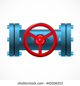 Industrial valve isolated on white. Vector illustration.