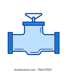 Icono de línea vectorial de válvula industrial aislado en fondo blanco. Icono de línea de válvula industrial para infografía, sitio web o aplicación. Icono azul diseñado en un sistema de cuadrícula.