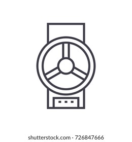 industrial valve  vector line icon, sign, illustration on background, editable strokes