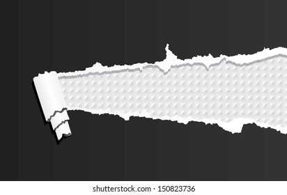 Industrial vector background behind ripped paper.