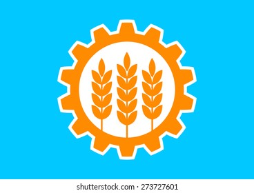 Industrial vector icon on blue background