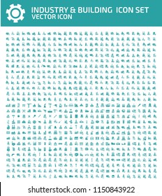 Industrial vector icon set