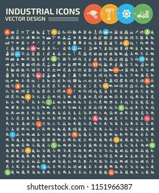 Industrial vector icon set